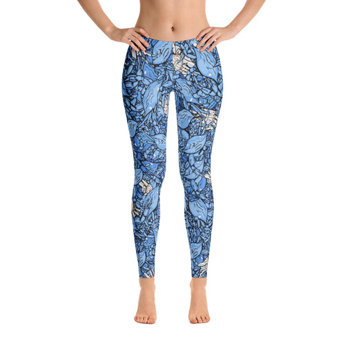 Live Crab Leggings in Blue