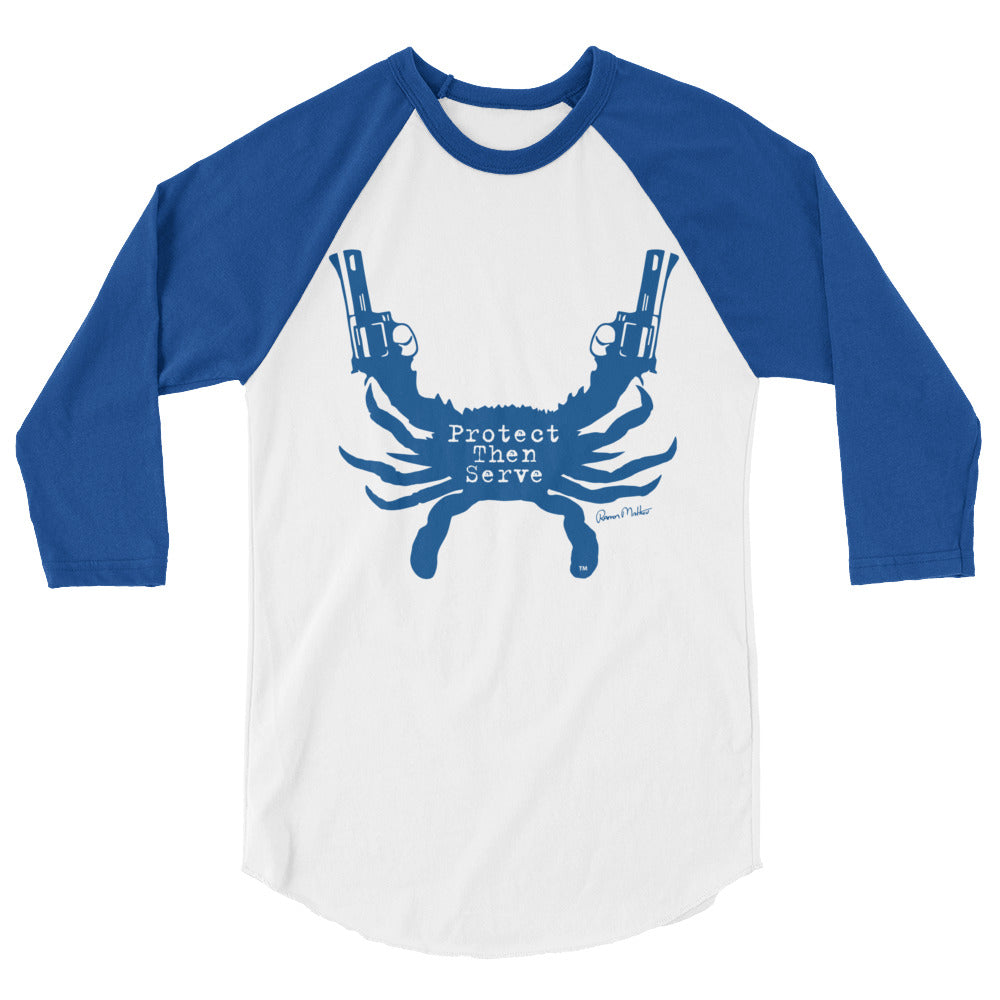 Protect Then Serve 3/4-Sleeve Tee - Royal Blue