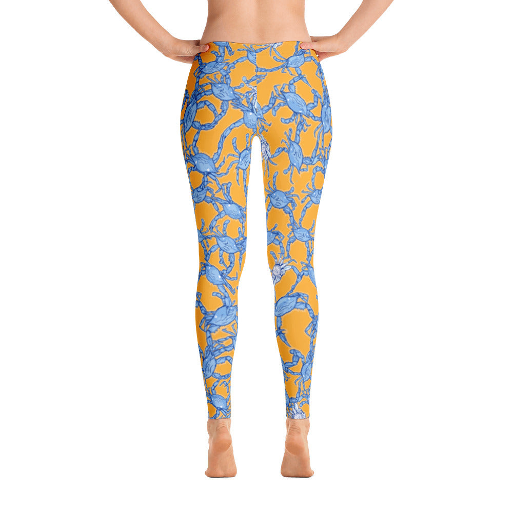 Bushel of Mini Crabs Leggings in Orange
