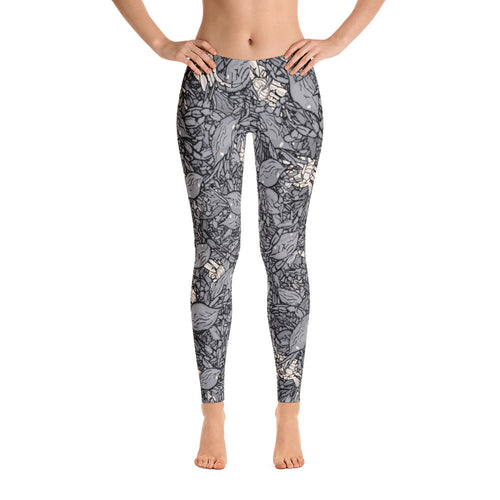 Live Crab Leggings in Black and White