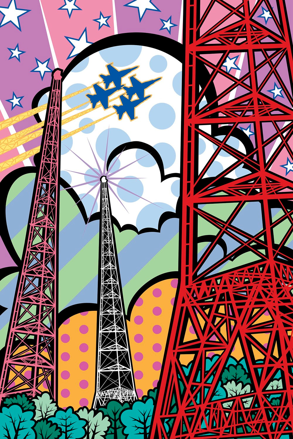 "3 Towers" Limited Edition Art Print by Ramon Matheu