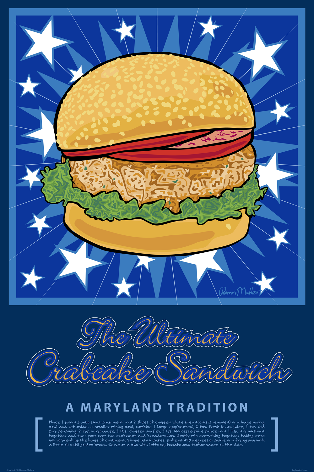 "Ultimate Crabcake" Open Edition Art Print by Ramon Matheu
