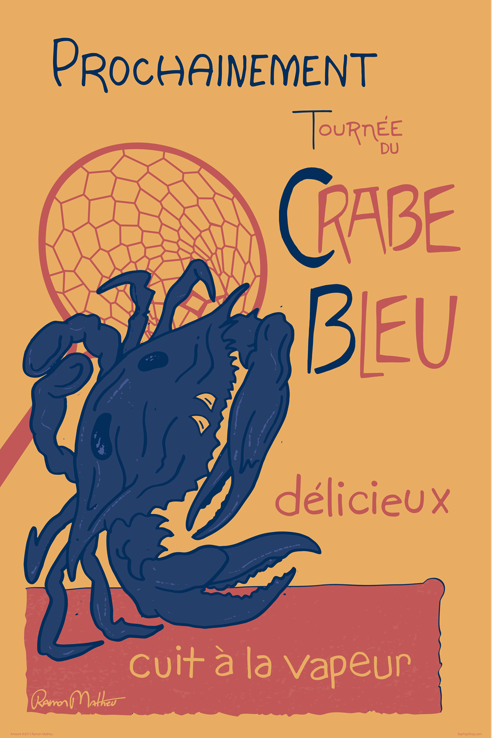 "Crabe Bleu" Open Edition Art Print by Ramon Matheu