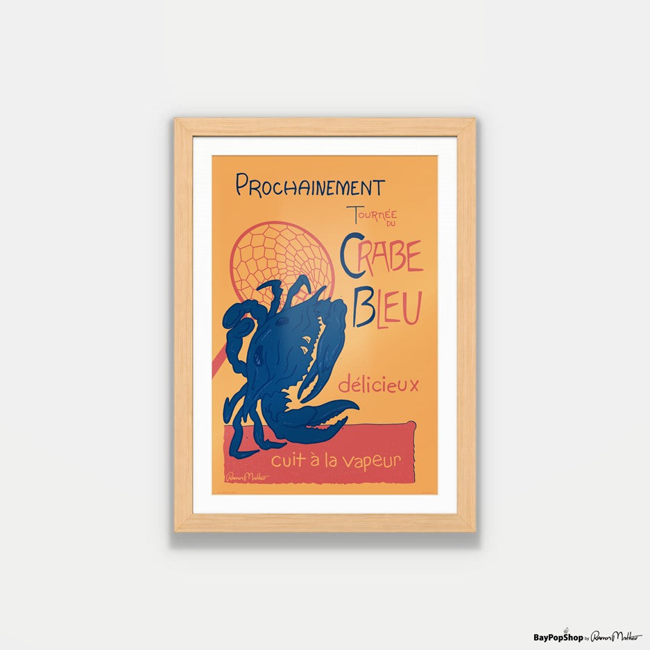 "Crabe Bleu" Open Edition Art Print by Ramon Matheu