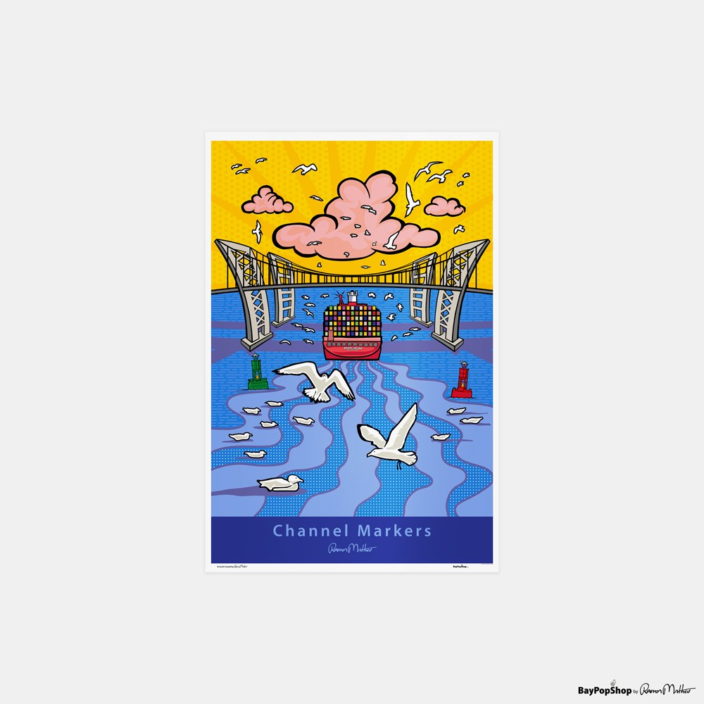 "Channel Markers" Open Edition Art Print by Ramon Matheu