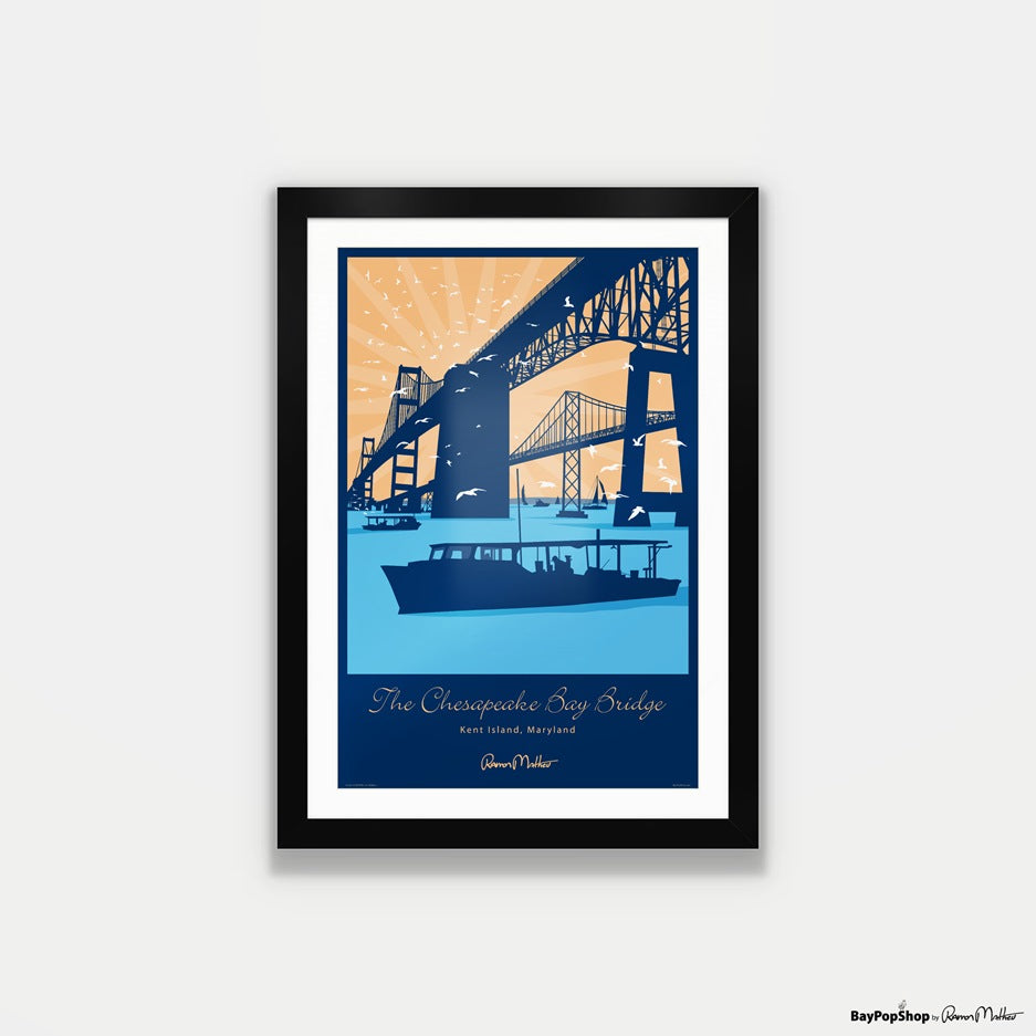 "Chesapeake Bay With Watermen" Open Edition Art Print by Ramon Matheu