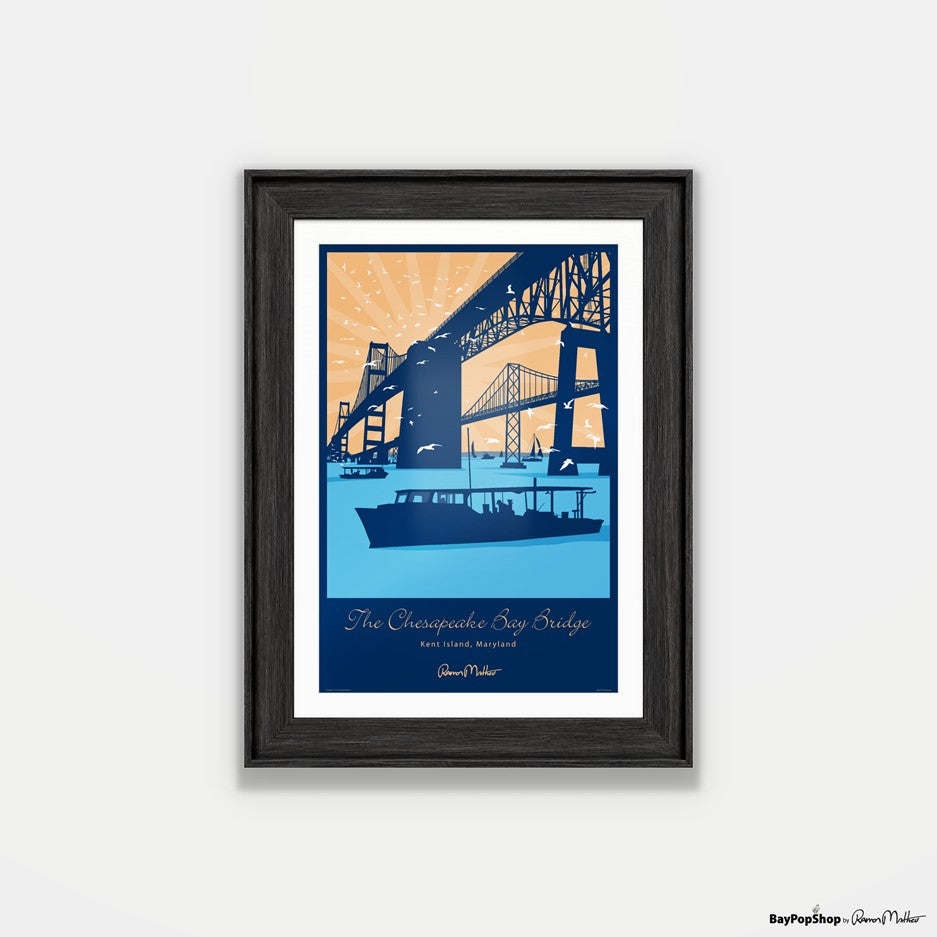 "Chesapeake Bay With Watermen" Open Edition Art Print by Ramon Matheu