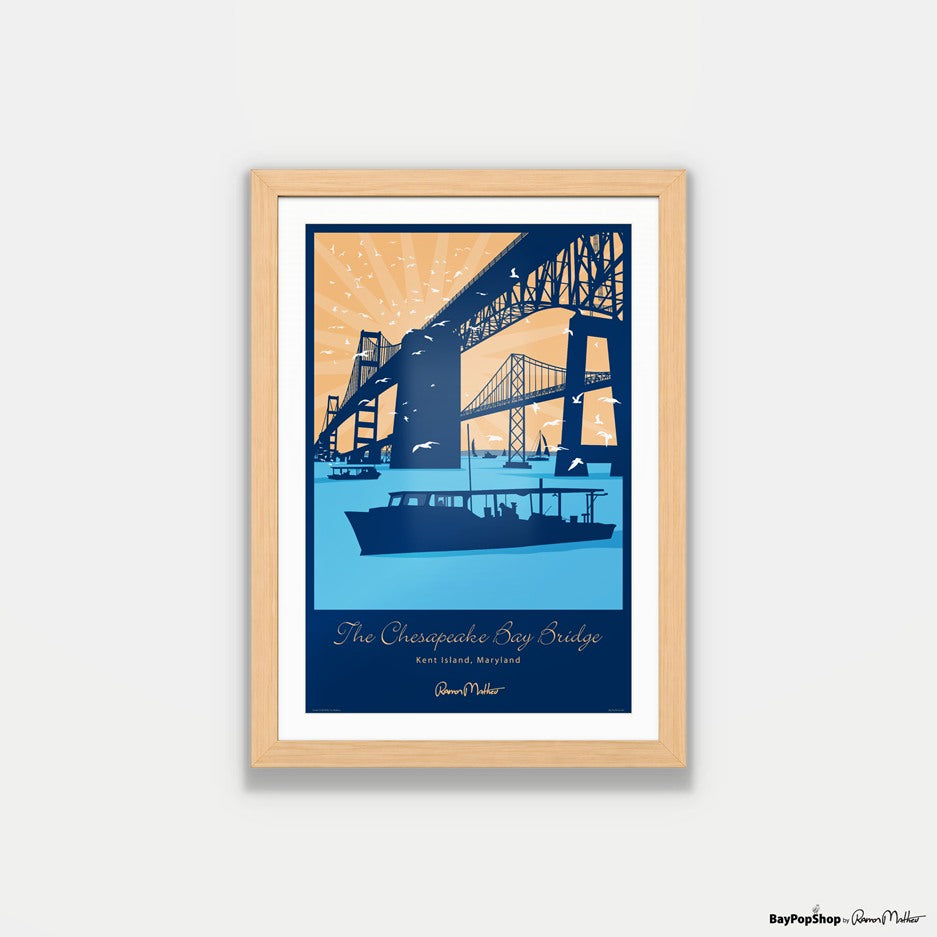 "Chesapeake Bay With Watermen" Open Edition Art Print by Ramon Matheu