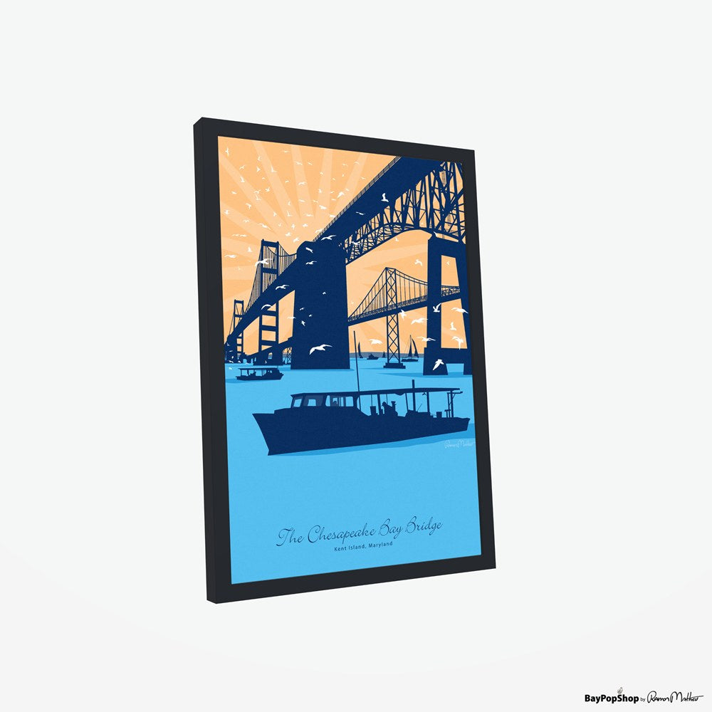 "Chesapeake Bay With Watermen" Open Edition Art Print by Ramon Matheu