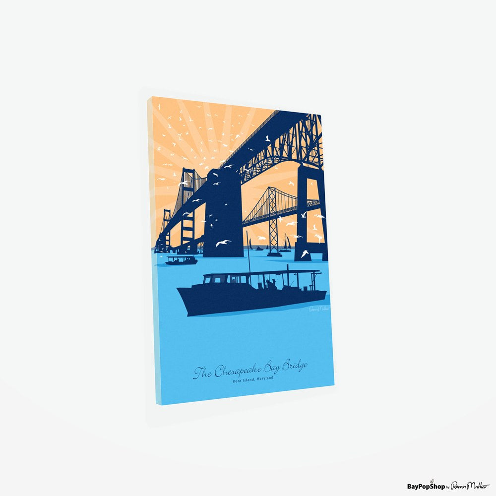 "Chesapeake Bay With Watermen" Open Edition Art Print by Ramon Matheu