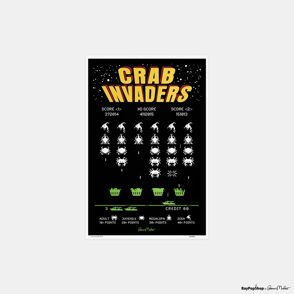"Crab Invaders" Open Edition Art Print by Ramon Matheu