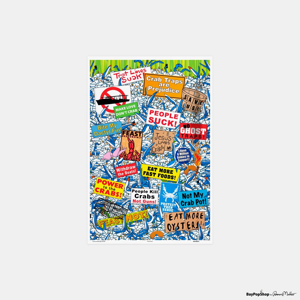 "Crab Protest" Open Edition Art Print by Ramon Matheu