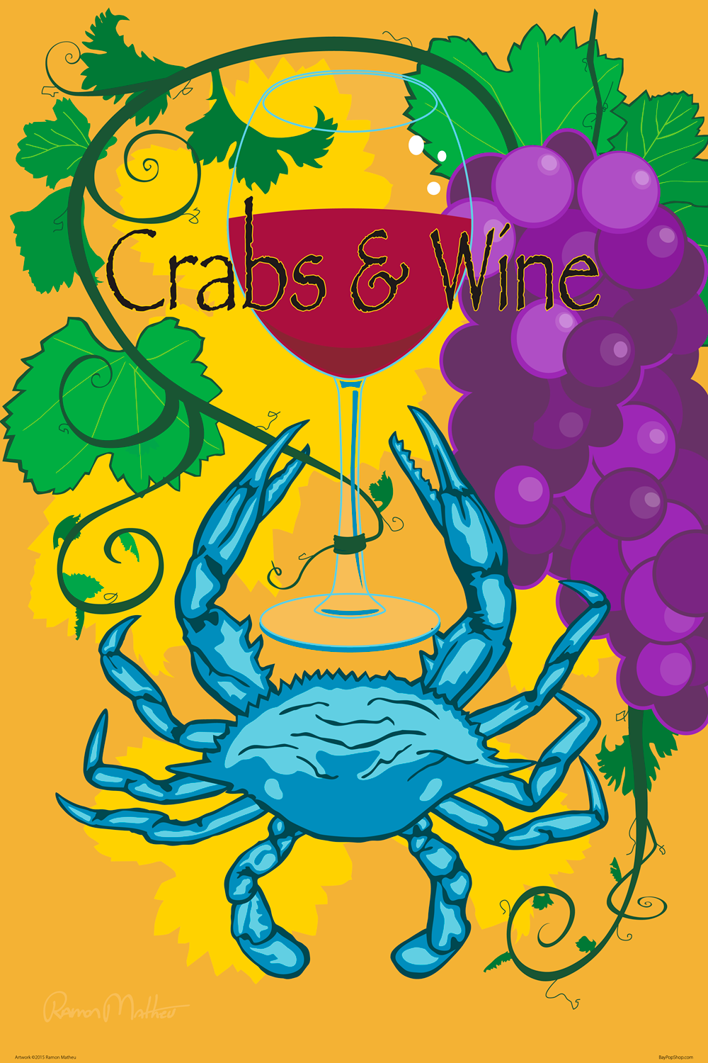 "Crabs & Wine" Open Edition Art Print by Ramon Matheu