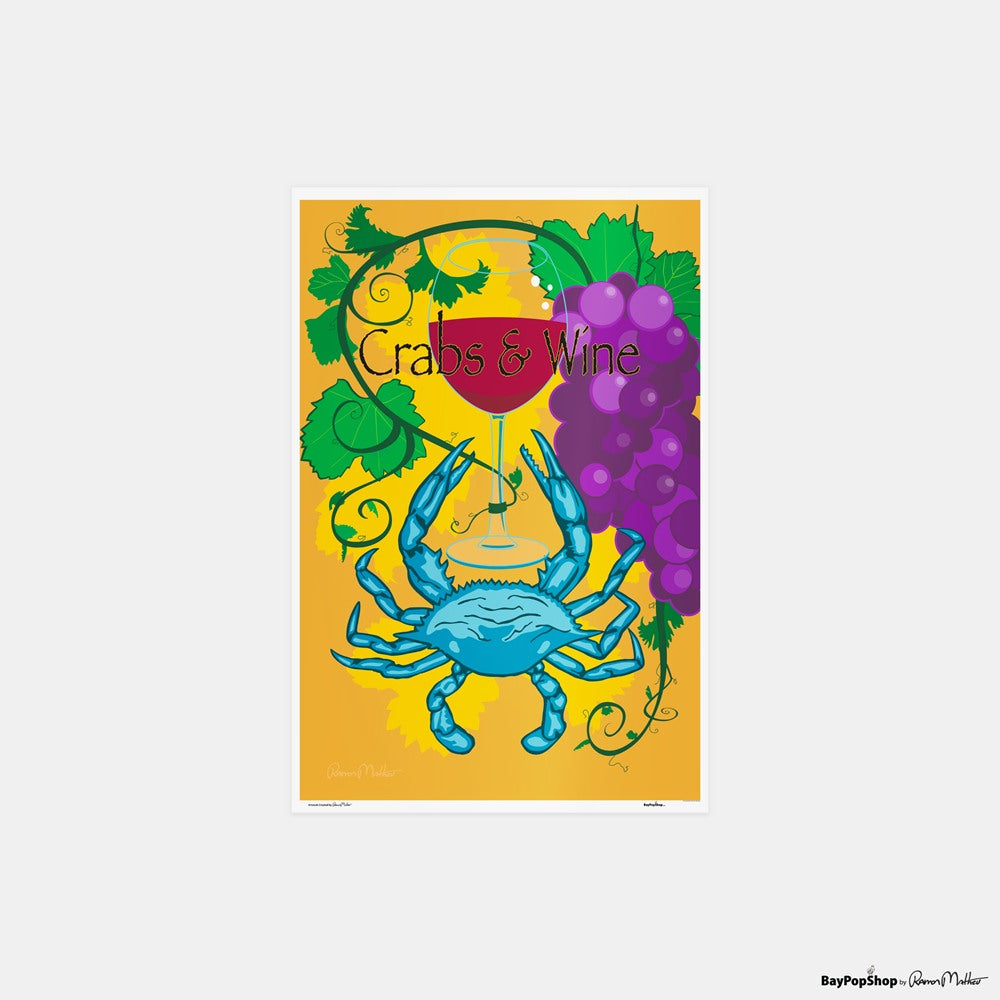 "Crabs & Wine" Open Edition Art Print by Ramon Matheu