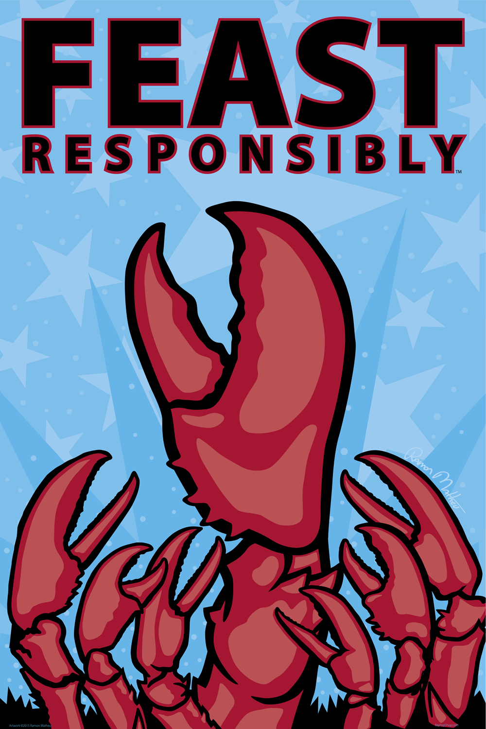 "Feast Responsibly (Lobster)" Open Edition Art Print by Ramon Matheu