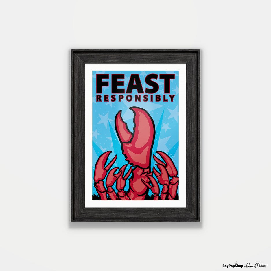 "Feast Responsibly (Lobster)" Open Edition Art Print by Ramon Matheu