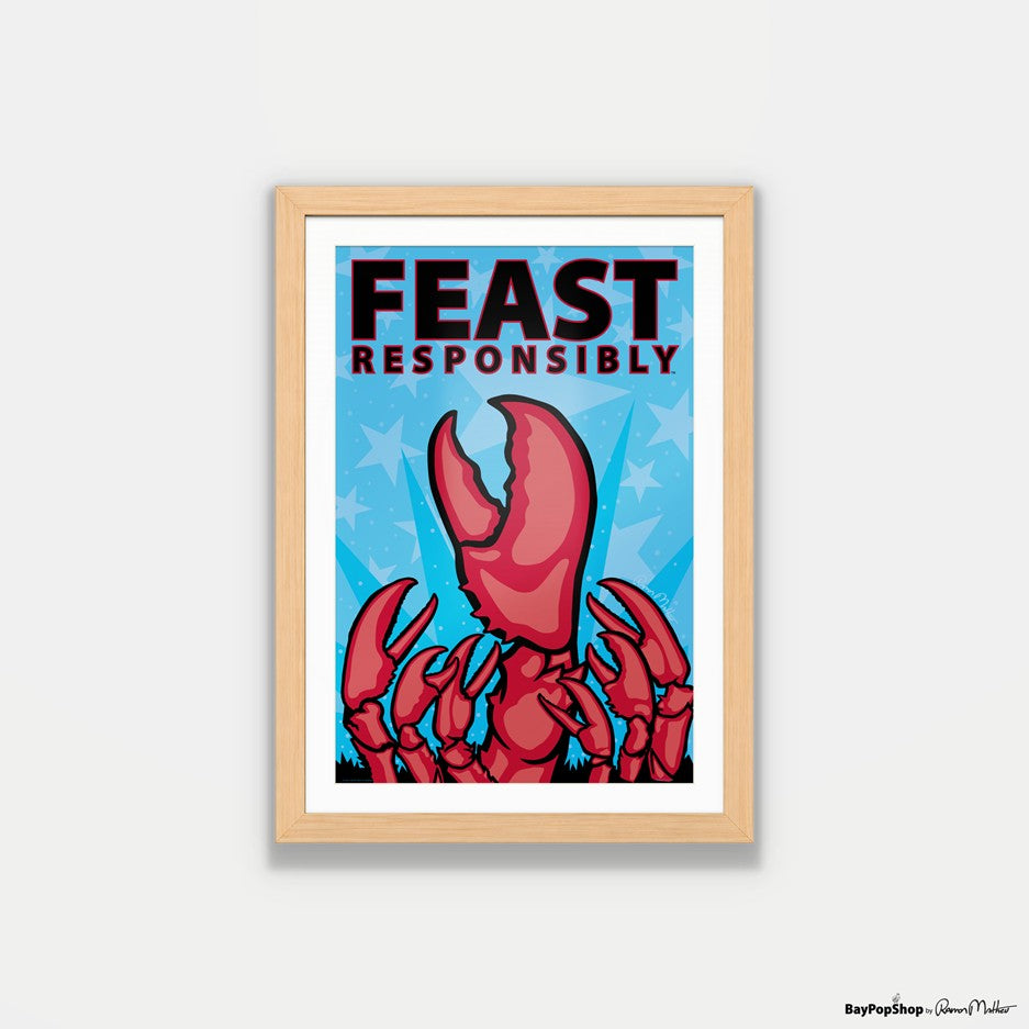 "Feast Responsibly (Lobster)" Open Edition Art Print by Ramon Matheu