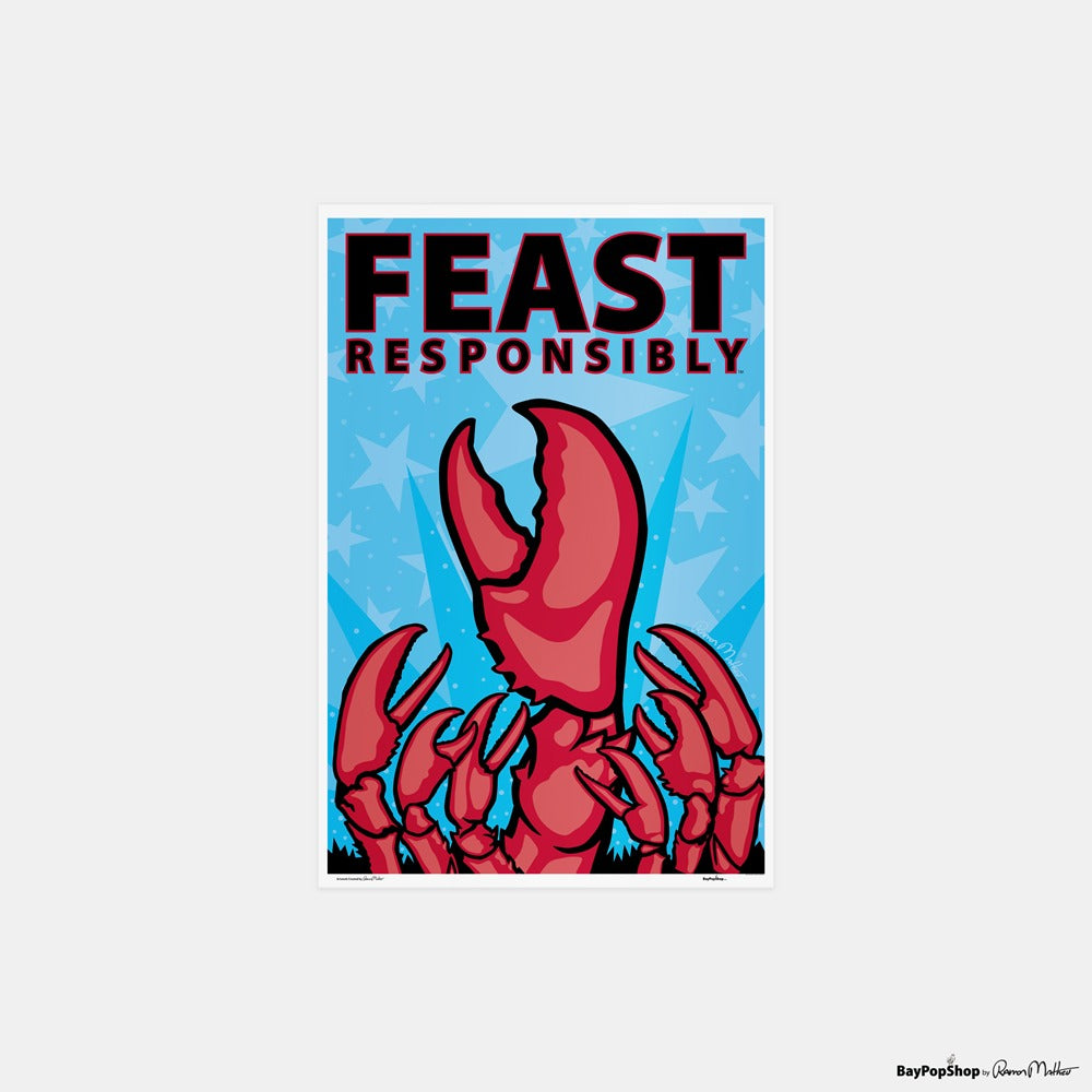 "Feast Responsibly (Lobster)" Open Edition Art Print by Ramon Matheu