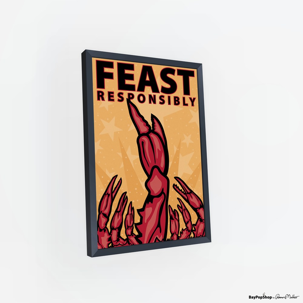 "Feast Responsibly (Crab)" Open Edition Art Print by Ramon Matheu