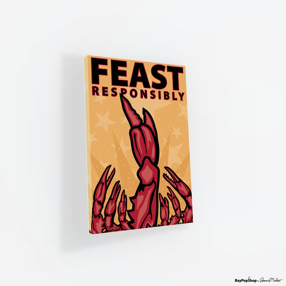 "Feast Responsibly (Crab)" Open Edition Art Print by Ramon Matheu