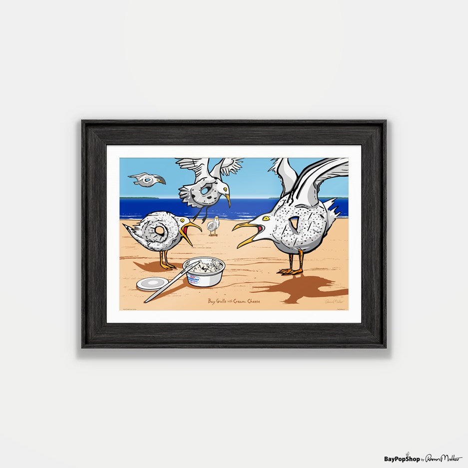 "Bay Gulls With Cream Cheese" Open Edition Art Print by Ramon Matheu