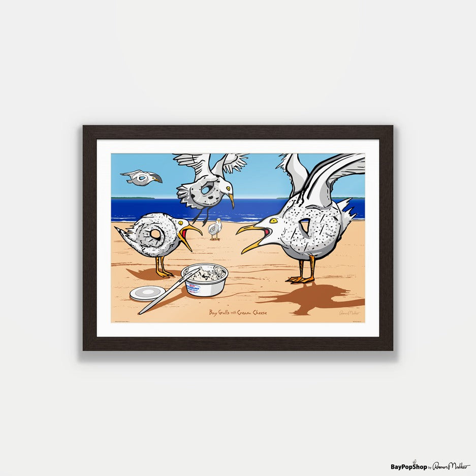 "Bay Gulls With Cream Cheese" Open Edition Art Print by Ramon Matheu