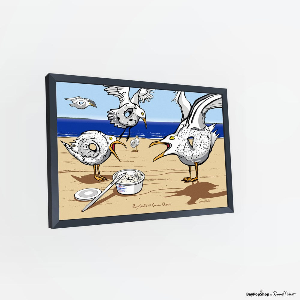 "Bay Gulls With Cream Cheese" Open Edition Art Print by Ramon Matheu