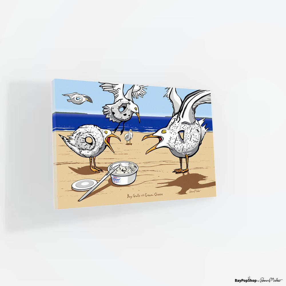 "Bay Gulls With Cream Cheese" Open Edition Art Print by Ramon Matheu