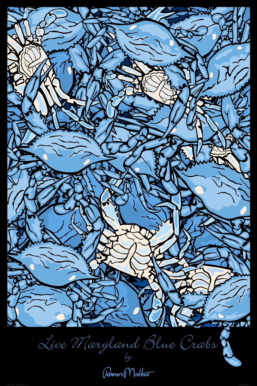 "Live Blue Crabs" Open Edition Art Print by Ramon Matheu