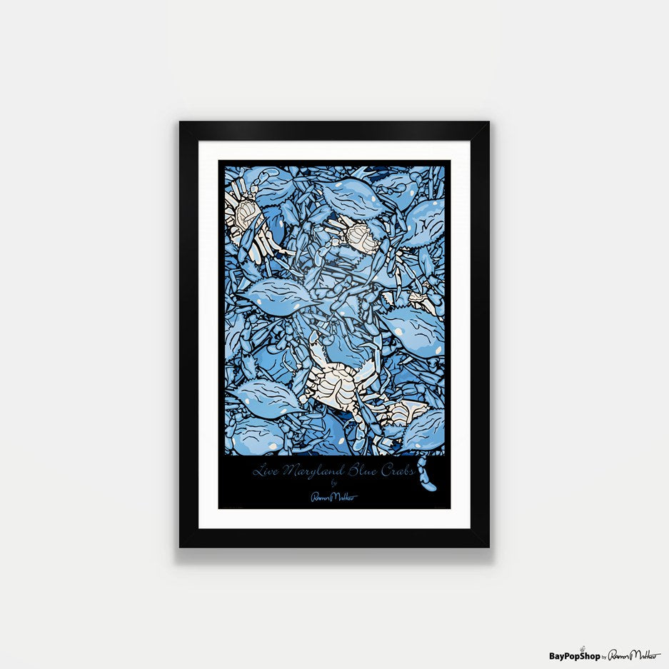 "Live Blue Crabs" Open Edition Art Print by Ramon Matheu