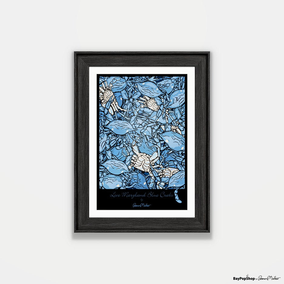 "Live Blue Crabs" Open Edition Art Print by Ramon Matheu