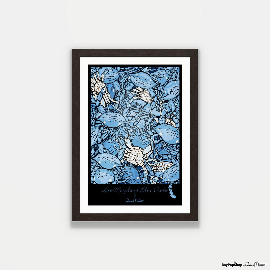 "Live Blue Crabs" Open Edition Art Print by Ramon Matheu