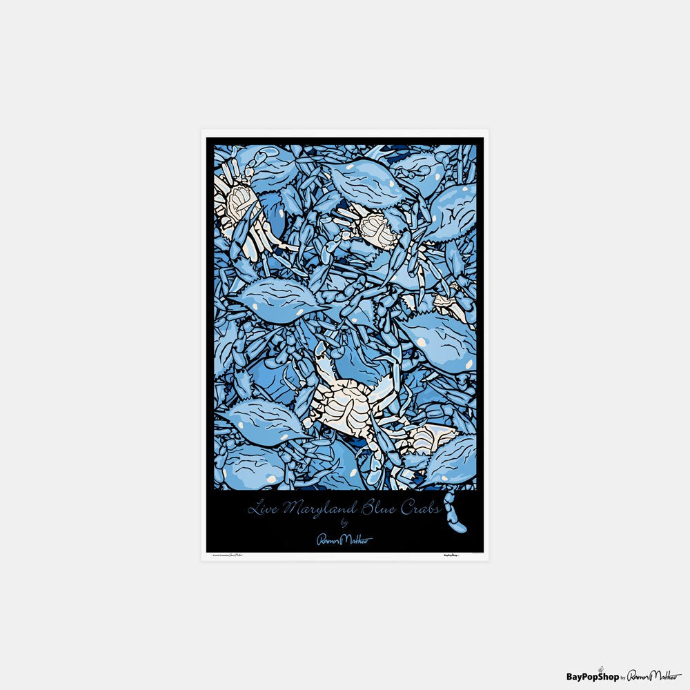 "Live Blue Crabs" Open Edition Art Print by Ramon Matheu