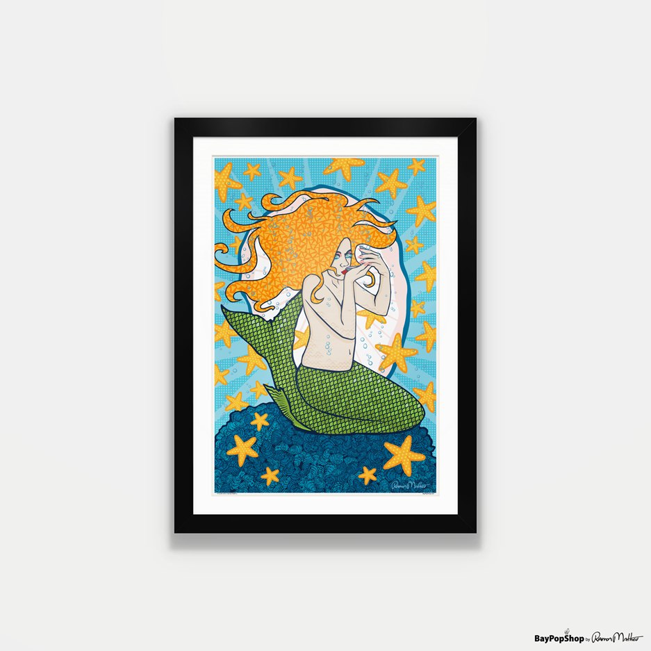 "Mermaids Kiss" Open Edition Art Print by Ramon Matheu