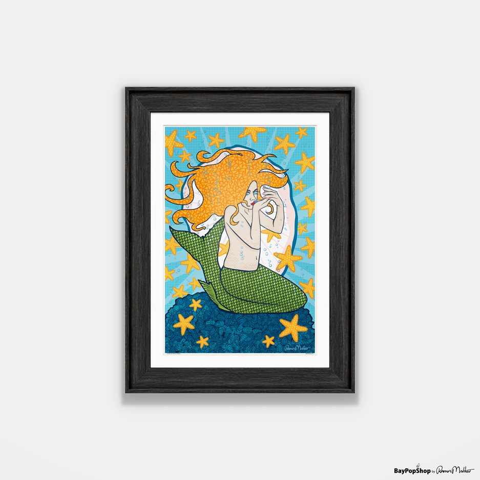 "Mermaids Kiss" Open Edition Art Print by Ramon Matheu