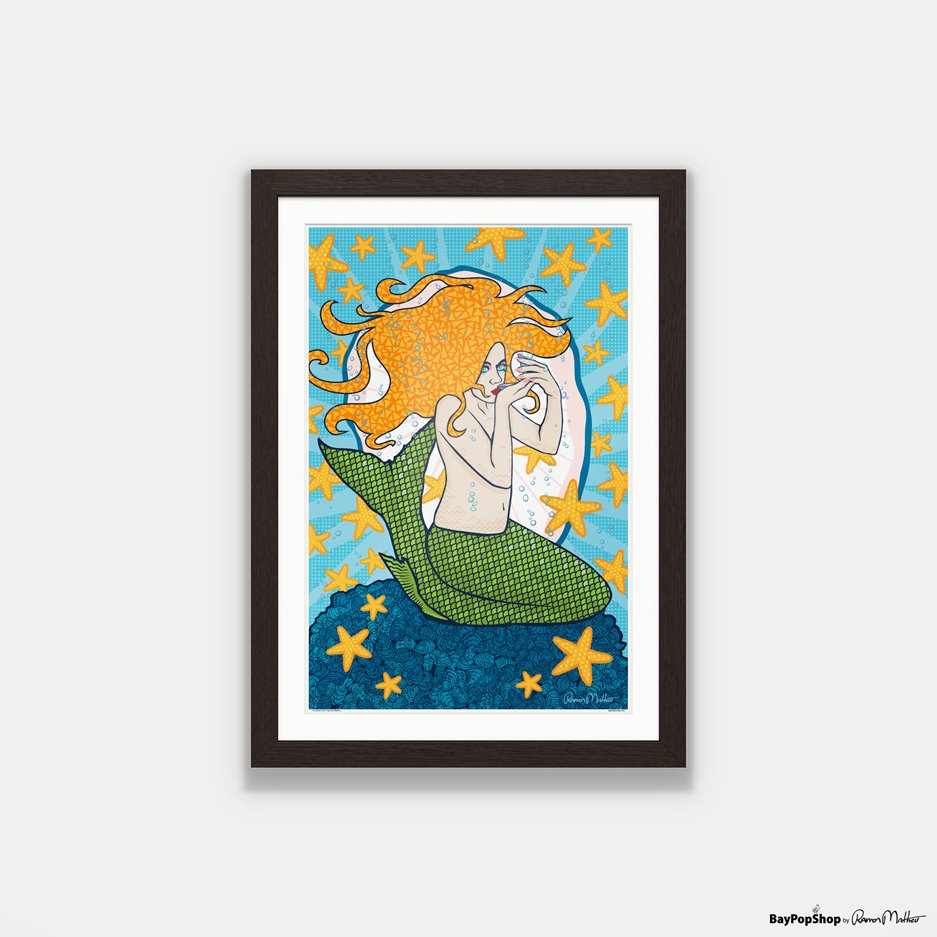 "Mermaids Kiss" Open Edition Art Print by Ramon Matheu