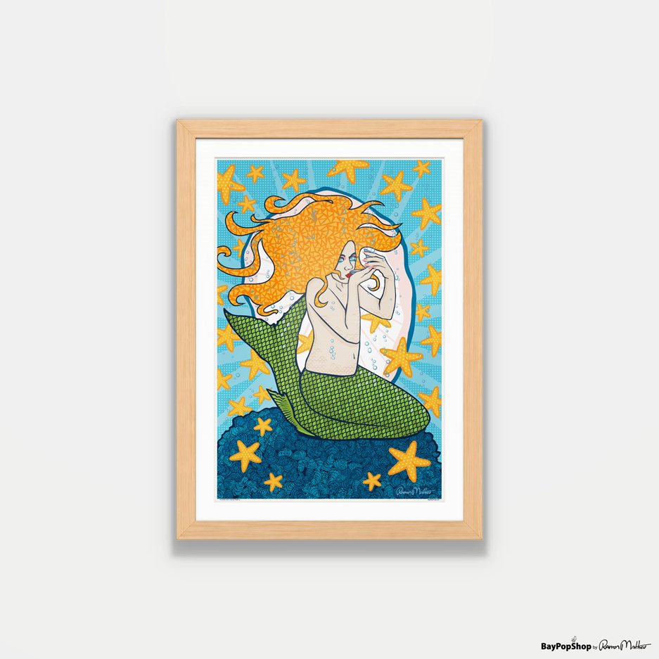 "Mermaids Kiss" Open Edition Art Print by Ramon Matheu