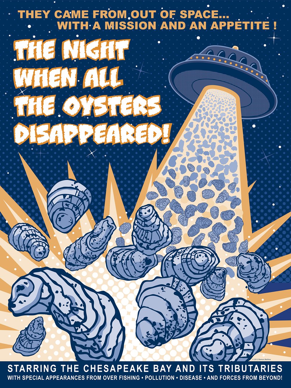 "Night When All The Oysters Disappeared" Open Edition Art Print by Ramon Matheu