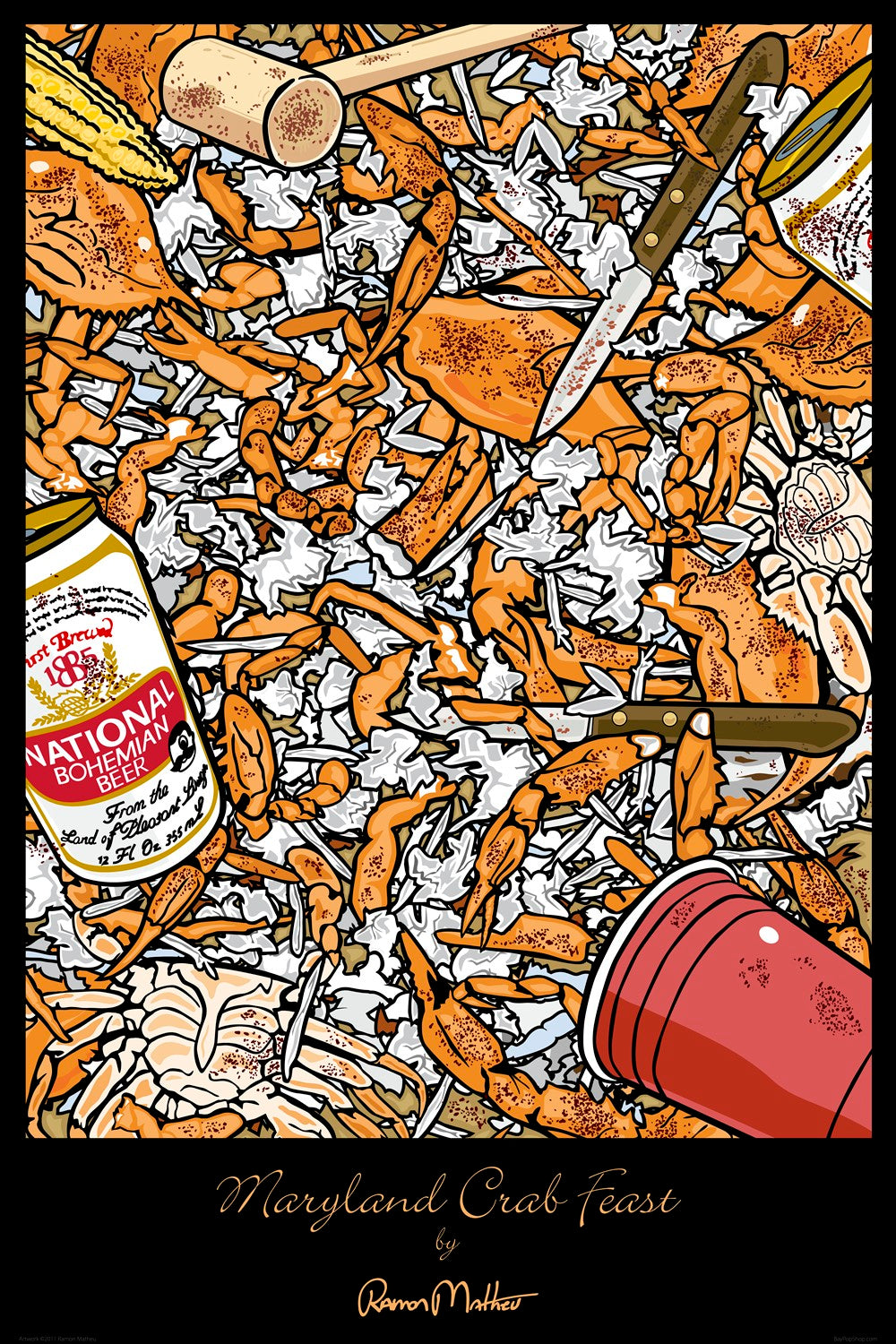 "Picked Blue Crabs" Open Edition Art Print by Ramon Matheu