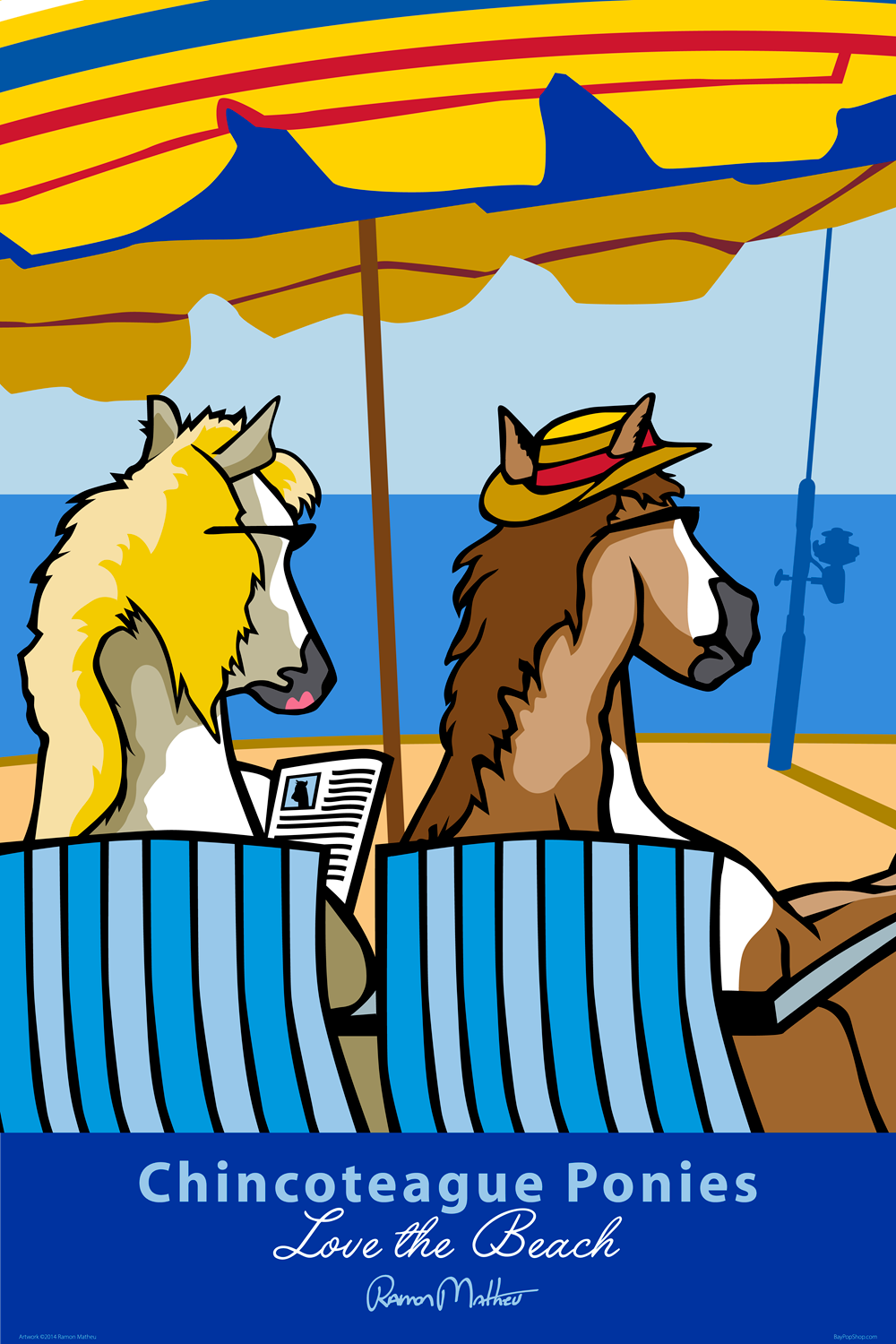"Chincoteague Ponies" Open Edition Art Print by Ramon Matheu