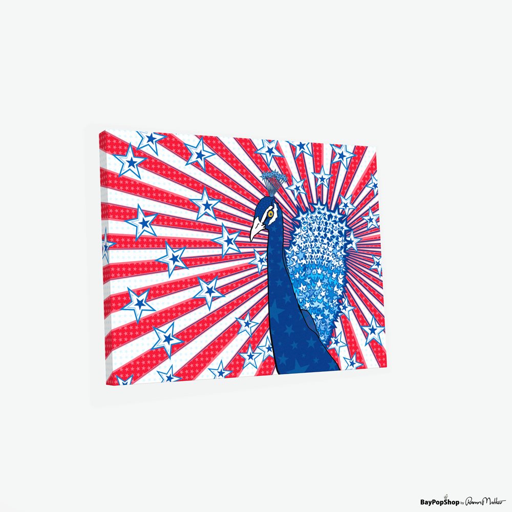 "Patriotic Peacock" Limited Edition Art Print by Ramon Matheu