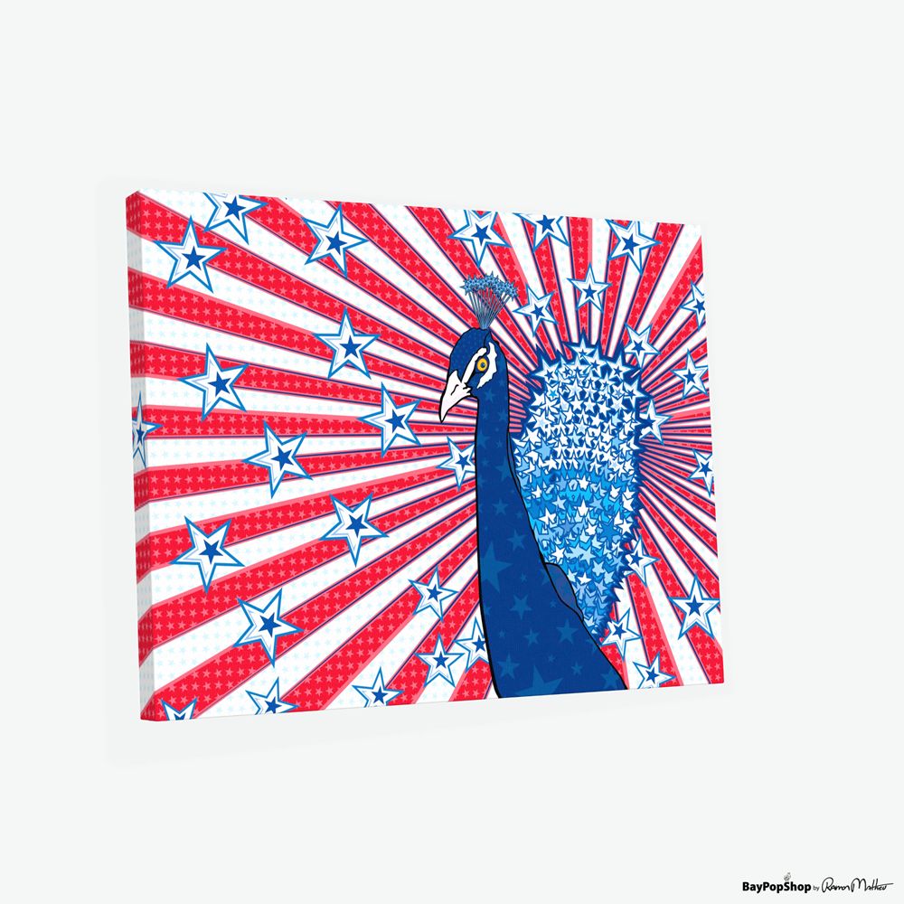"Patriotic Peacock" Limited Edition Art Print by Ramon Matheu