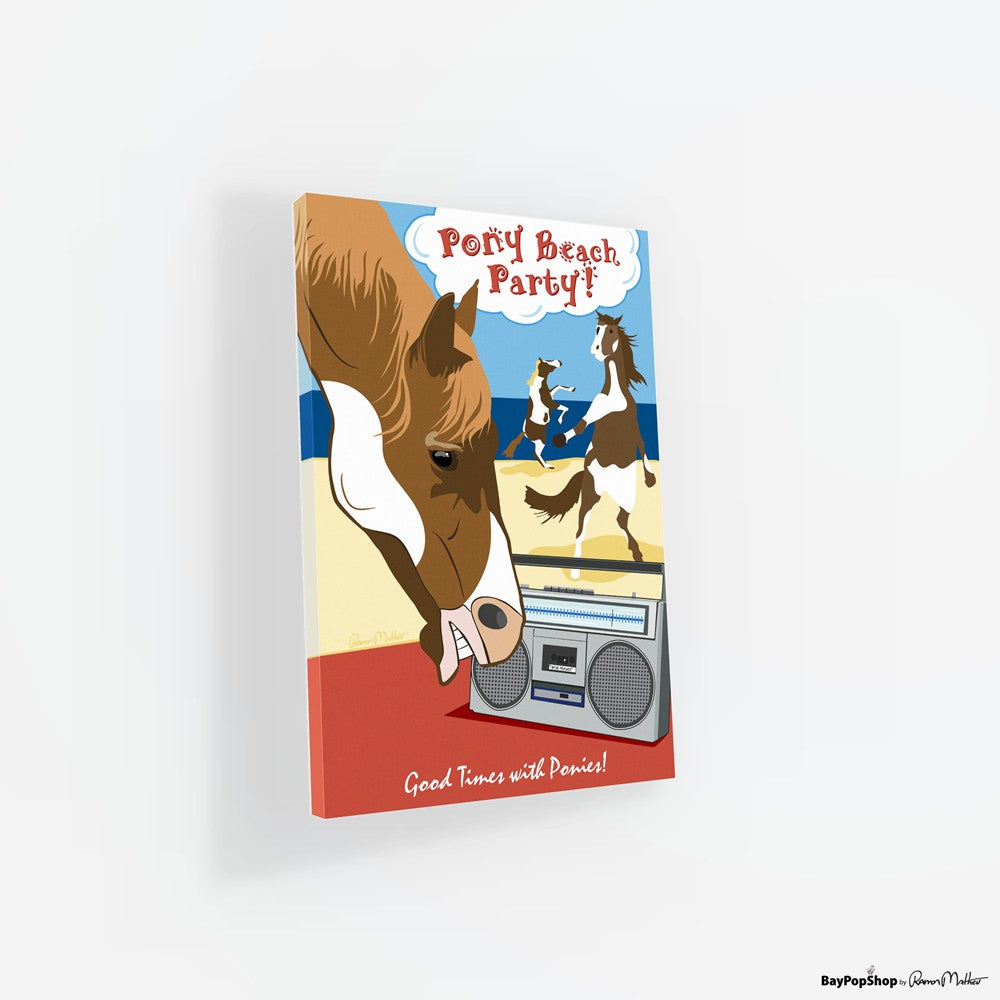 "Pony Beach Party" Open Edition Art Print by Ramon Matheu