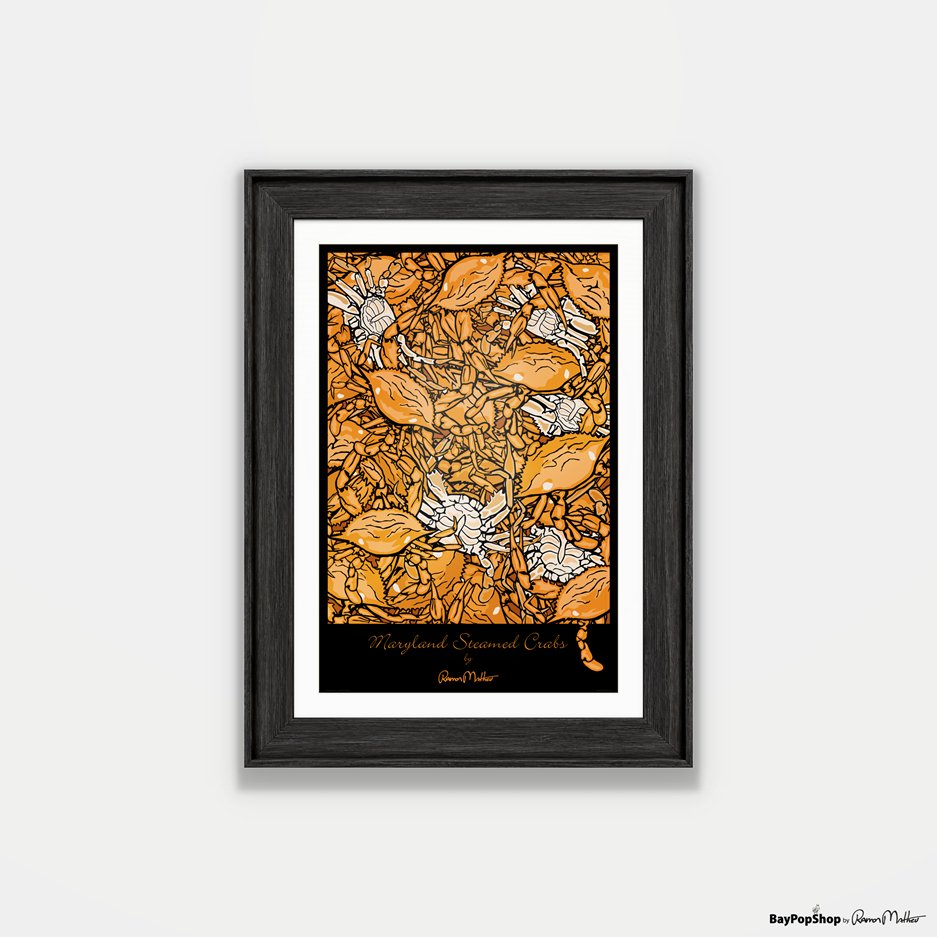 "Steamed Blue Crabs" Open Edition Art Print by Ramon Matheu