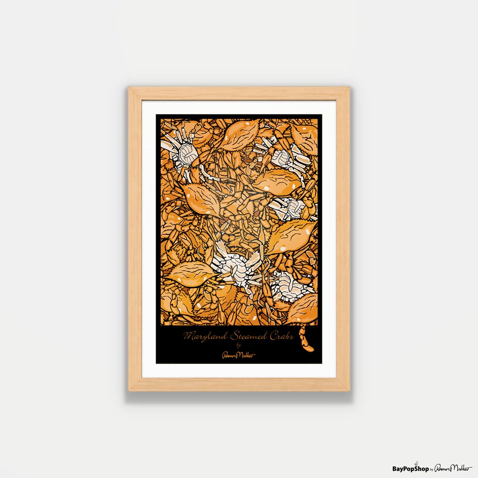 "Steamed Blue Crabs" Open Edition Art Print by Ramon Matheu