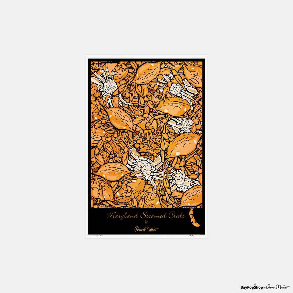 "Steamed Blue Crabs" Open Edition Art Print by Ramon Matheu