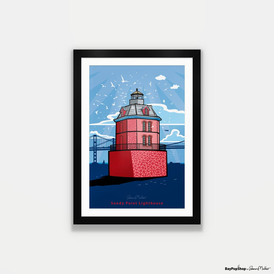 "Sandy Point Lighthouse" Open Edition Art Print by Ramon Matheu