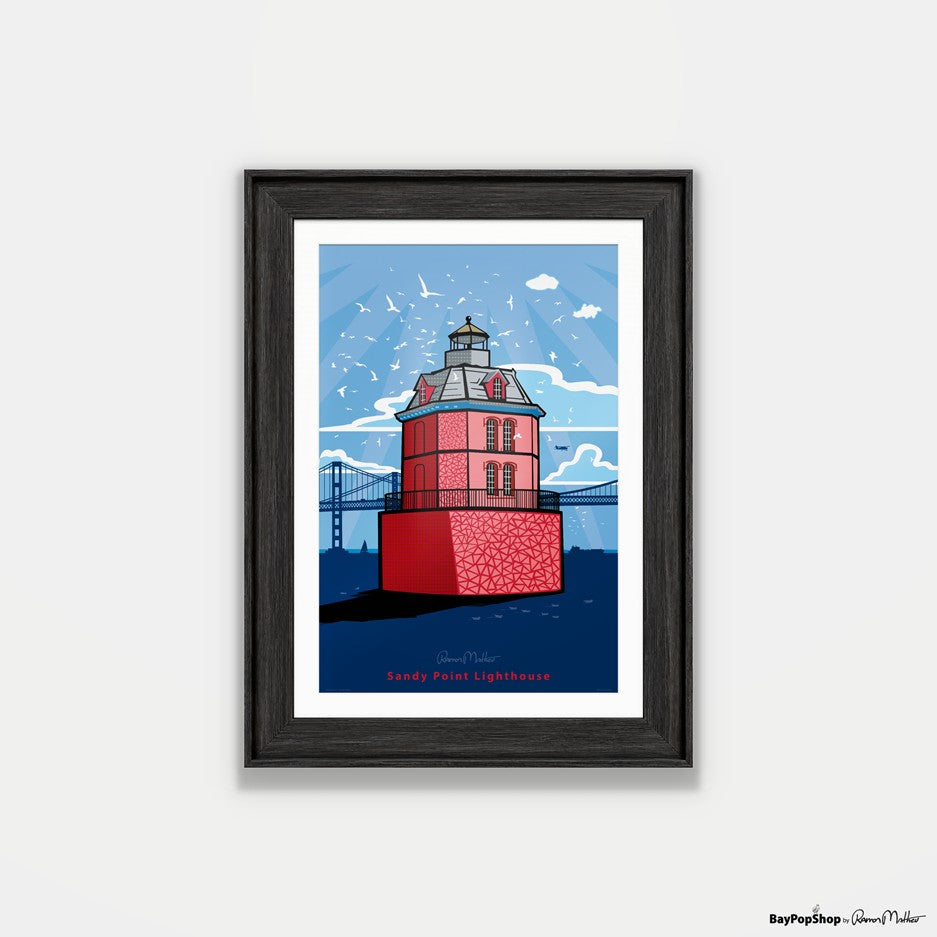 "Sandy Point Lighthouse" Open Edition Art Print by Ramon Matheu