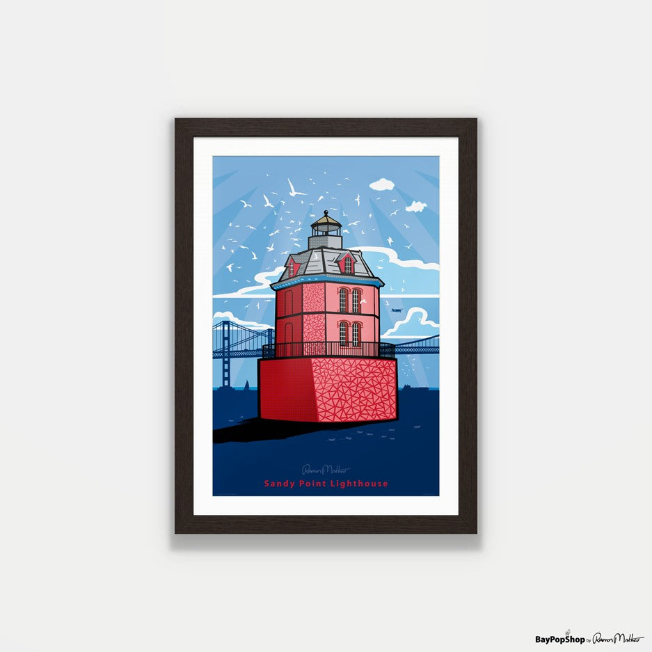 "Sandy Point Lighthouse" Open Edition Art Print by Ramon Matheu