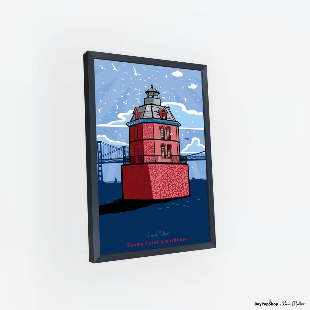 "Sandy Point Lighthouse" Open Edition Art Print by Ramon Matheu